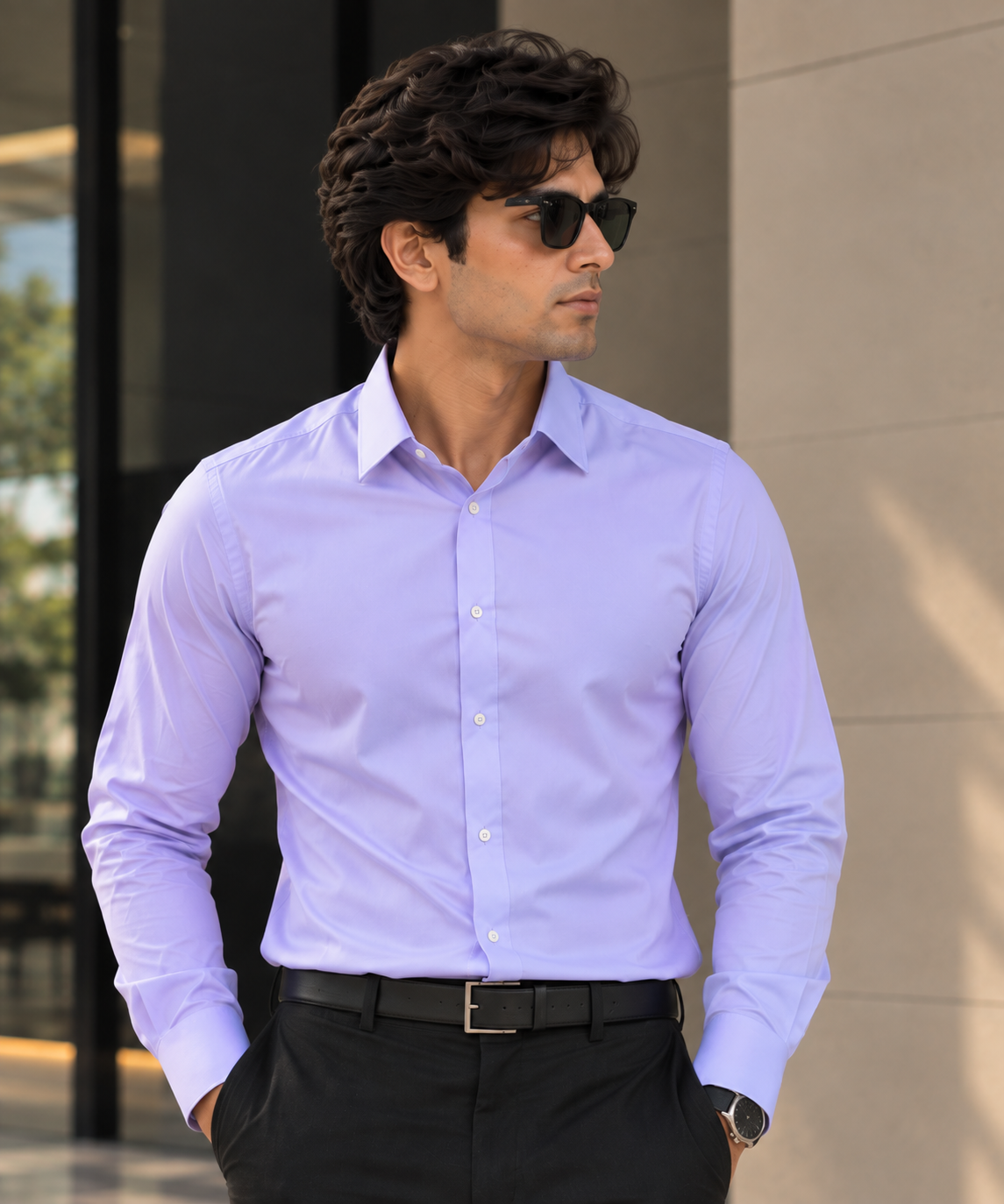 Men’s Lilac Formal Shirt – Custom Fit