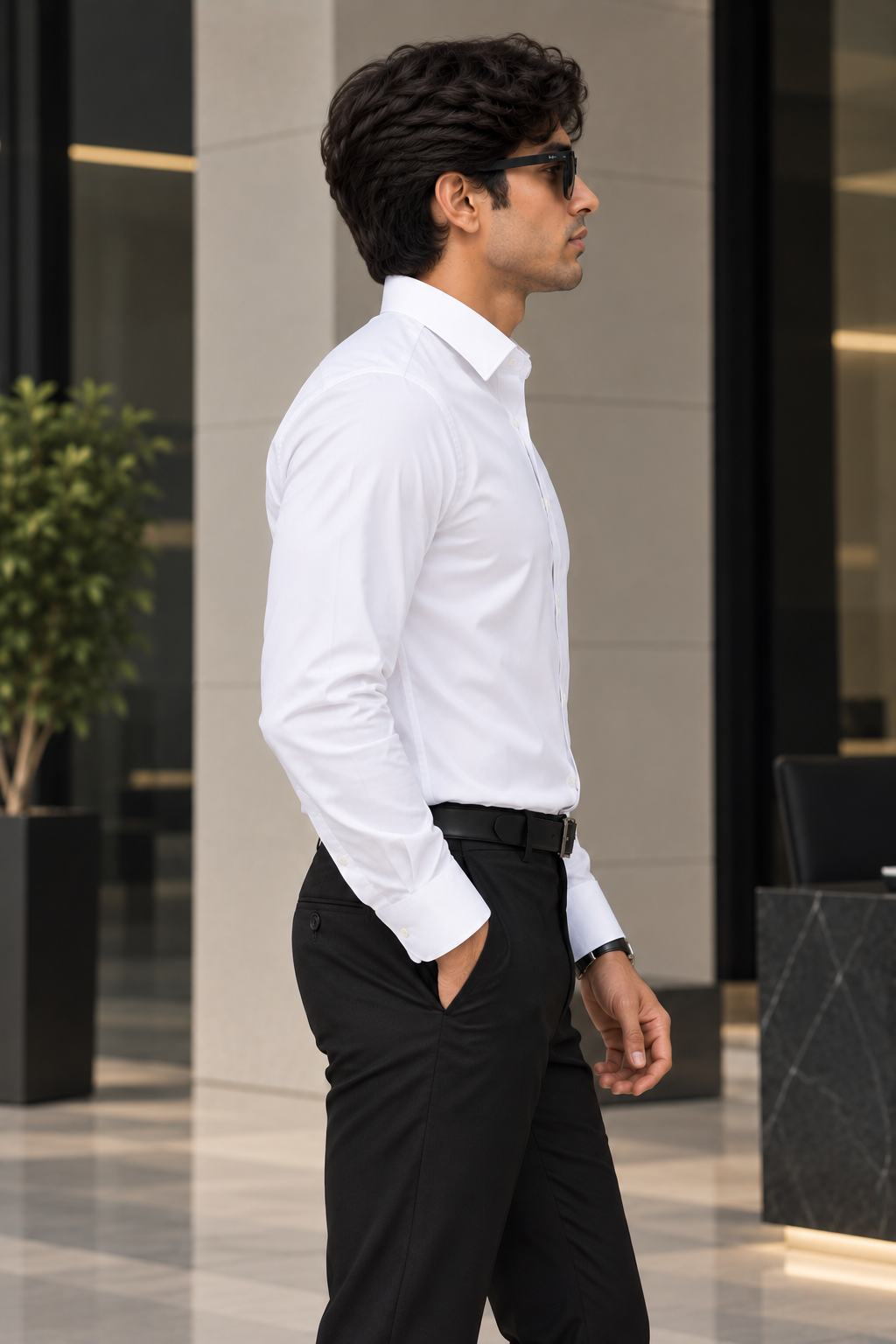 Men’s White Formal Shirt – Custom Fit