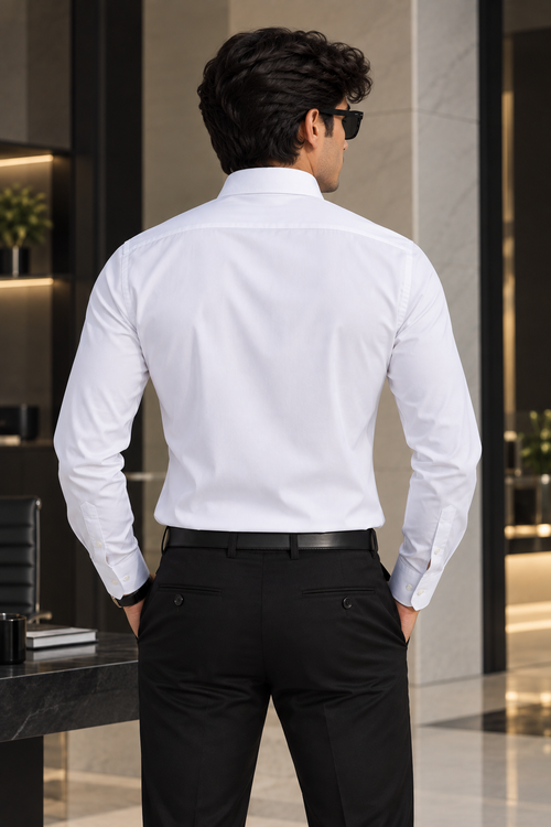 Men’s White Formal Shirt – Custom Fit