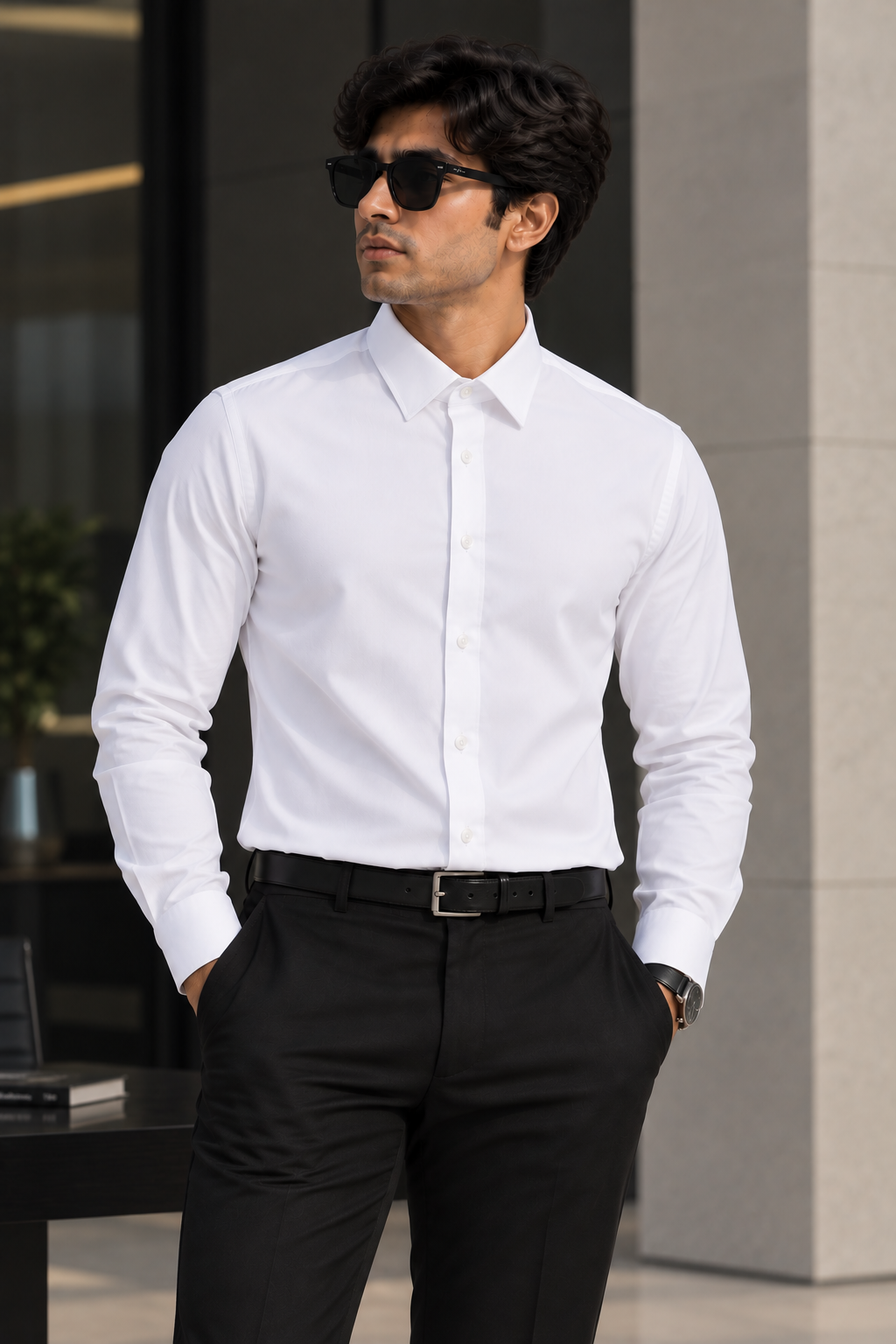 Men’s White Formal Shirt – Custom Fit