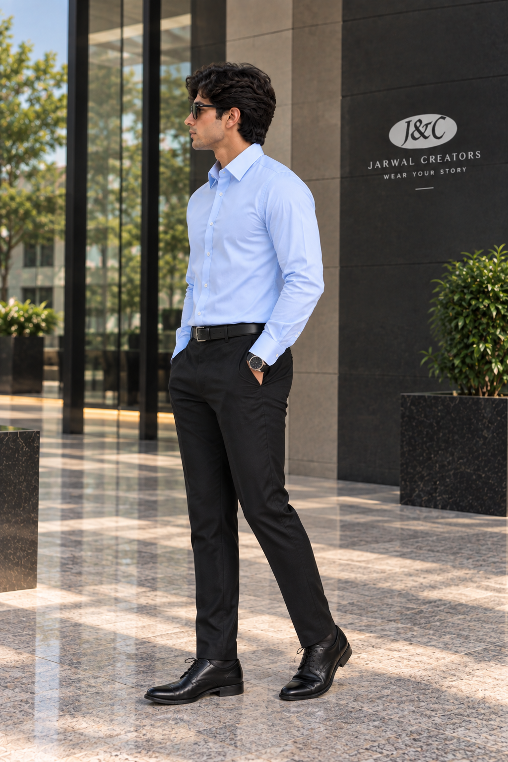 Men’s Sky Blue Formal Shirt – Custom Fit