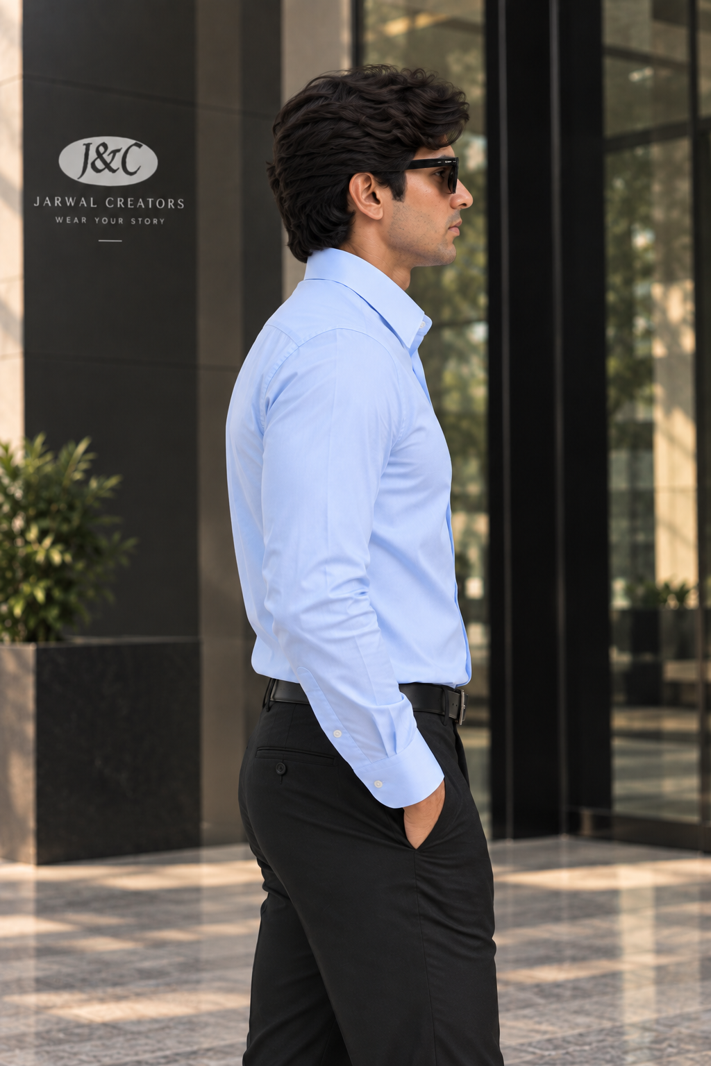 Men’s Sky Blue Formal Shirt – Custom Fit