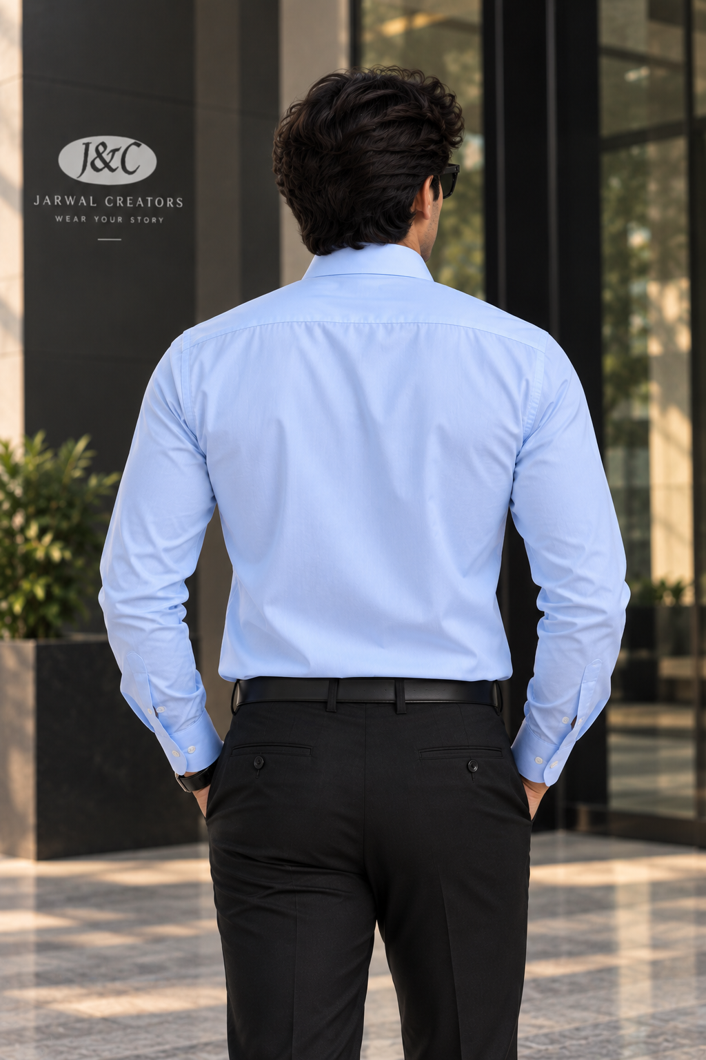 Men’s Sky Blue Formal Shirt – Custom Fit