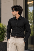 Men’s Black Formal Shirt – Custom Fit
