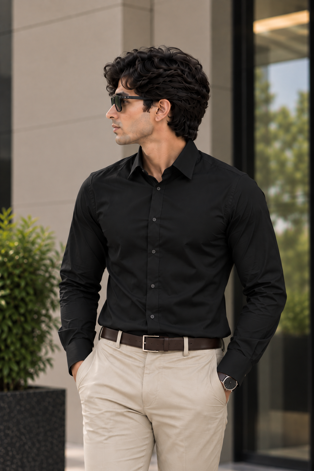 Men’s Black Formal Shirt – Custom Fit